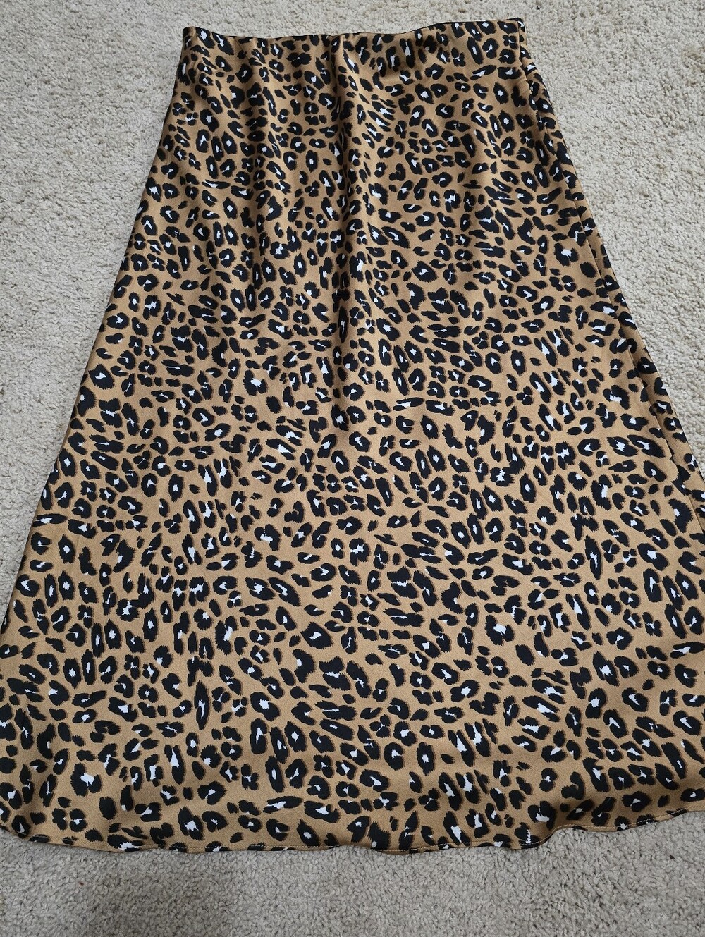 Nasty Gal Leopard Print A-Line Skirt in Camel and Black